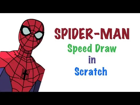 Speed Drawing Spider-Man in Scratch  #shorts